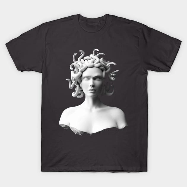 Vaporwave Degrading Medusa T-Shirt by isarol